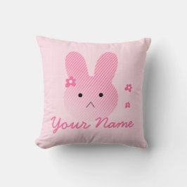 Anpassade Cute Rosa Bunny Dekorativ kudde