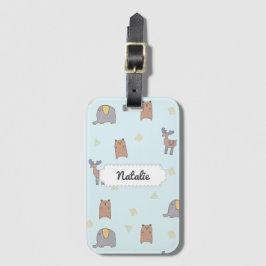 Anpassade Cute Scandinavian Animals Mönster Bagagebricka