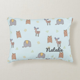 Anpassade Cute Scandinavian Animals Mönster Prydnadskudde