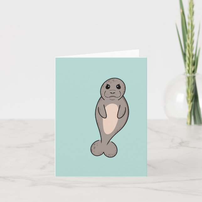 Anpassade Cute Seal Helgkort (Framsida)