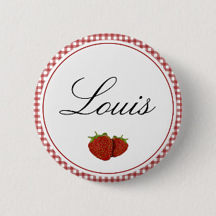 Anpassade Cute Strawberry Knapp