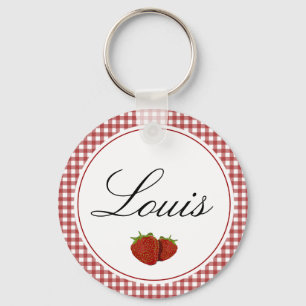 Anpassade Cute Strawberry Nyckelring