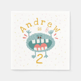 Anpassade Cute Teal Monster Pappersservett