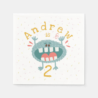 Anpassade Cute Teal Monster Pappersservett