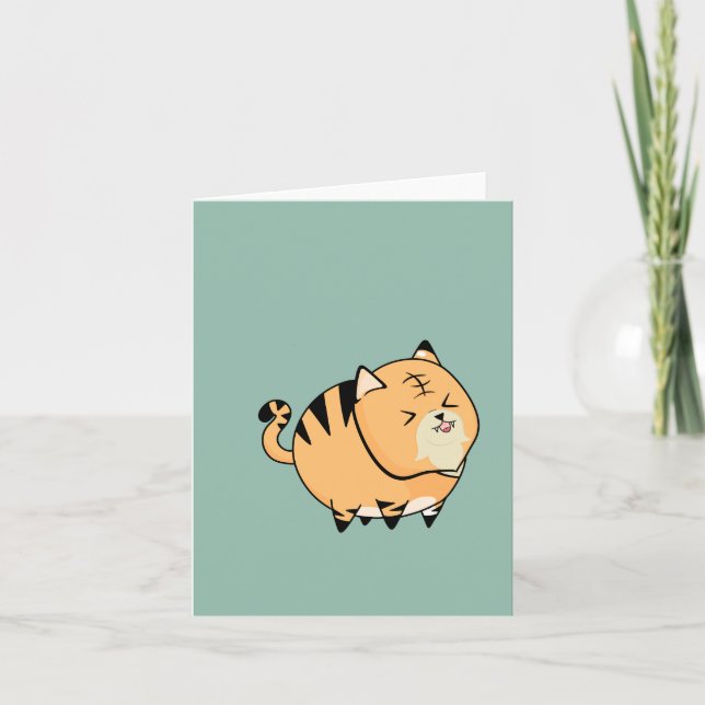 Anpassade Cute Tiger Helgkort (Framsida)
