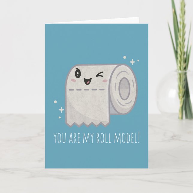 Anpassade Cute Toilet Roll Anteckningskort (Framsida)