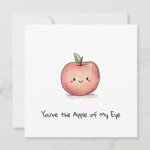 Anpassade Cute Watercolor Chibi Apple Julkort