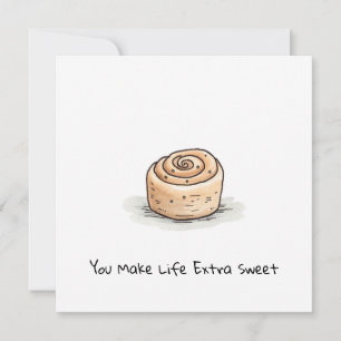 Anpassade Cute Watercolor Cinnamon Roll Julkort