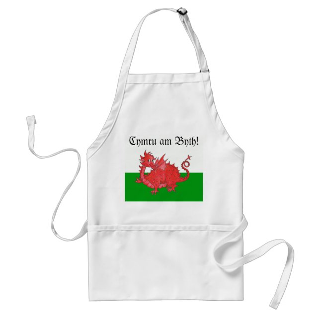 Anpassade Cute Welsh Red Dragon Apron Förkläde (Framsidan)