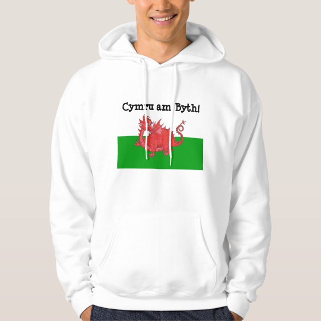 Anpassade Cute Welsh Red Dragon Hoodie (Framsida)