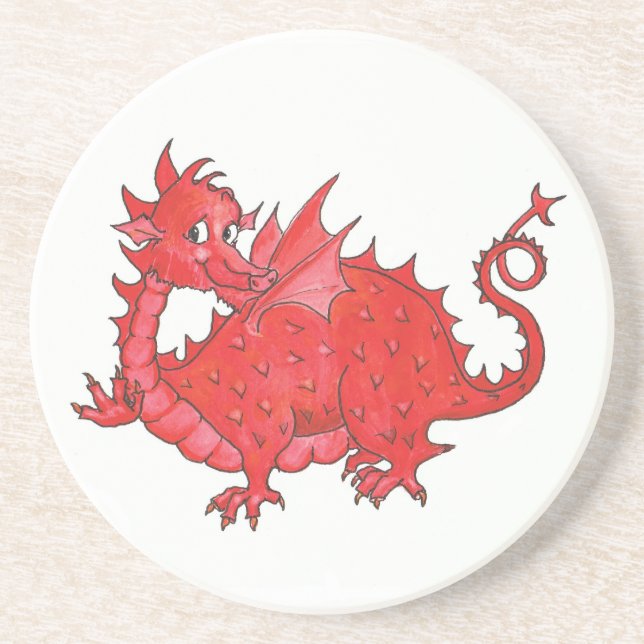 Anpassade Cute Welsh Red Dragon Underlägg (Framsidan)