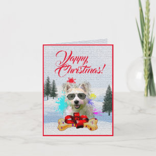 Anpassade Cute Westie Hund-julkort Kort