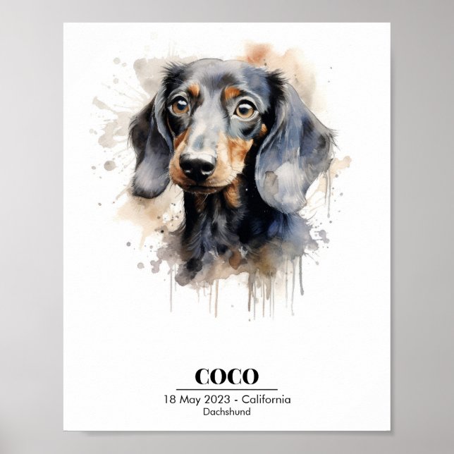 Anpassade Dachshund-Hund Poster (Framsidan)