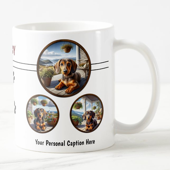 Anpassade Dachshund Puppy Kaffemugg (Skapare uppladdad)