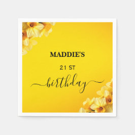 Anpassade Daffodil March Birth Flower Birthday Pappersservett