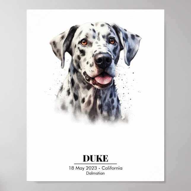 Anpassade Dalmatian Hund Poster (Framsidan)