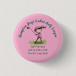 Anpassade Dam Golf League Party Button Knapp