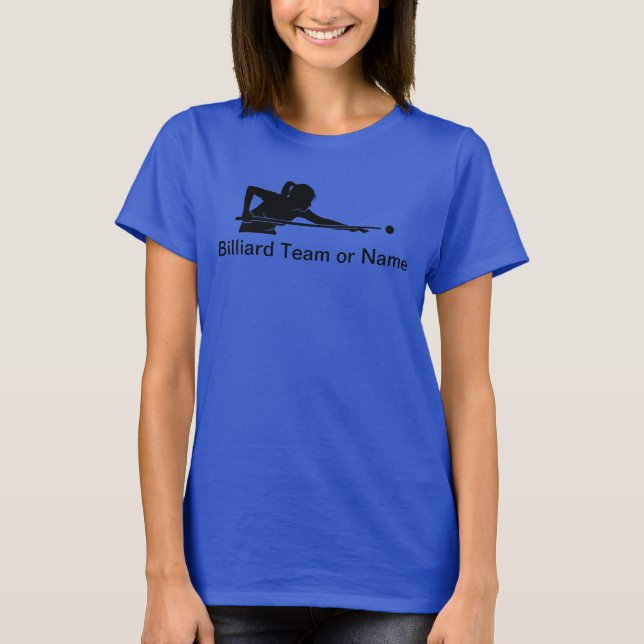 Anpassade damer Biljard Pool League Team T-shirts (Framsida)