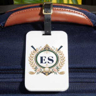 Anpassade damer Elegant Monogram Golf Bagagebricka