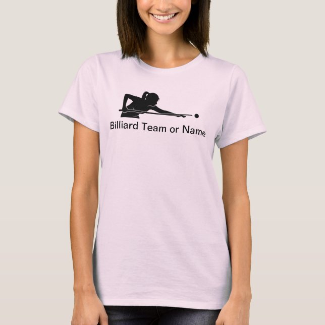 Anpassade damlag Billard Pool League Team T-shirts (Framsida)