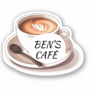 Anpassade dekaler Kaffe kopp och bönor Logo