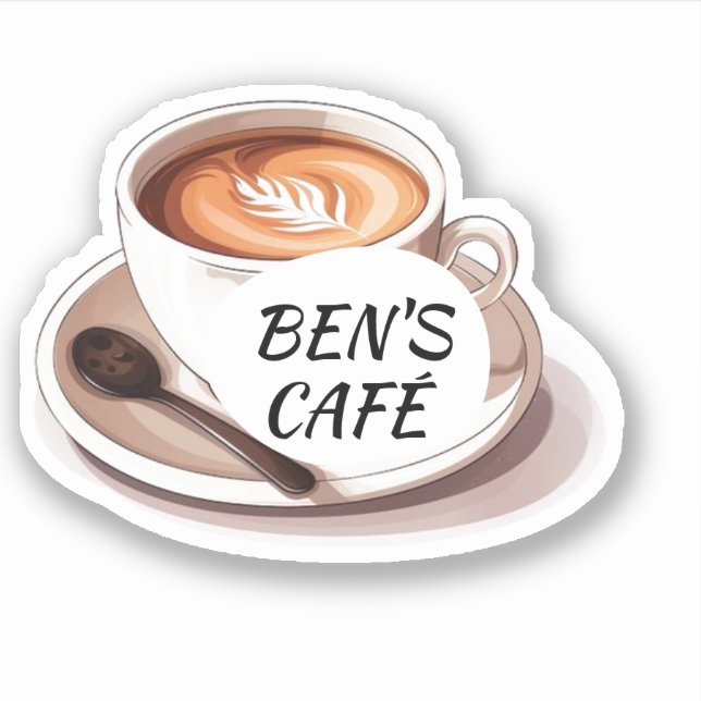 Anpassade dekaler Kaffe kopp och bönor Logo (Framsida)