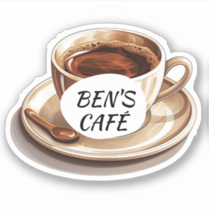 Anpassade dekaler Kaffe kopp och bönor logotyp