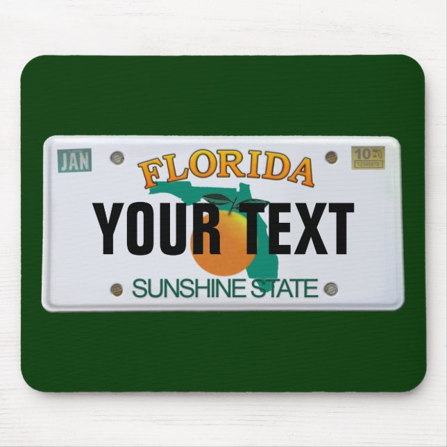 (Anpassade) den Florida registreringsskylten Musmatta (Framsidan)