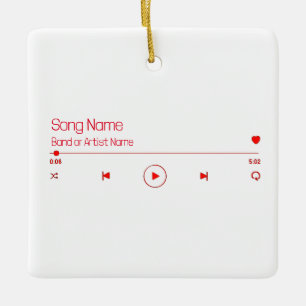 Anpassade din favoritmusik julgransprydnad keramik