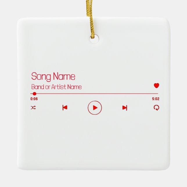 Anpassade din favoritmusik julgransprydnad keramik (Framsida)