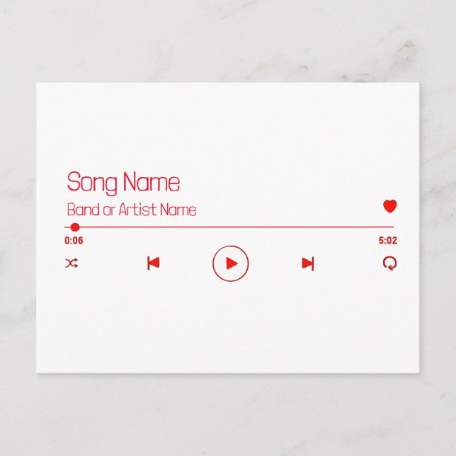 Anpassade din favoritmusik vykort (Framsida)