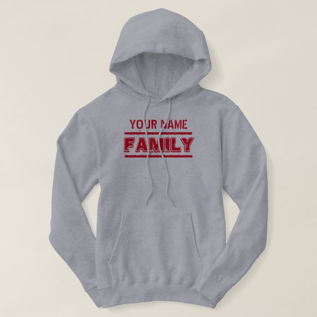 Anpassade DIN KÄNDA familj Hoodie (Design framsida)