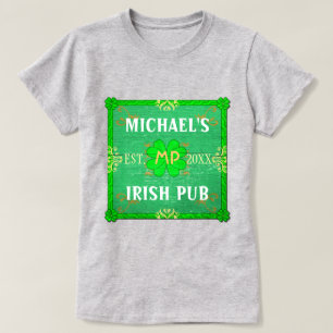 Anpassade din kända irländska Pubgrönt T-shirt