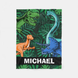 Anpassade Dinosaur Kids Dino Jurassic Trex Boy Fleecefilt