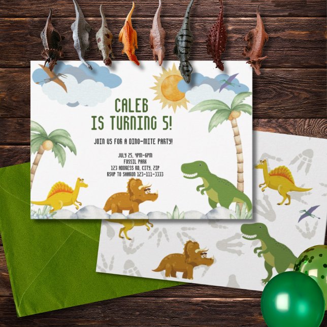 Anpassade Dinosaur T-Rex Birthday Inbjudningar (Skapare uppladdad)