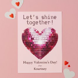 Anpassade Disco Heart Valentine Day Card Julkort