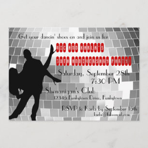 Anpassade Disco Par Party Inbjudningar