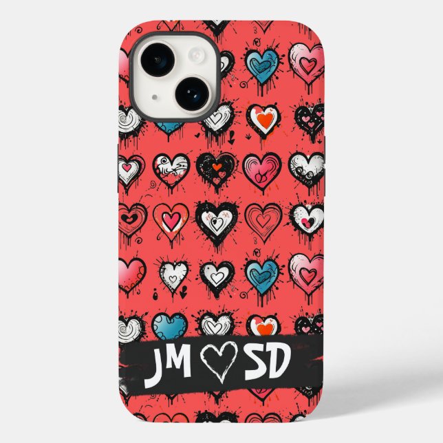 Anpassade Distress Heart Graffiti Valentines (Baksida)