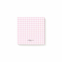 Anpassade Ditt namn post-it lappar Gingham inspira