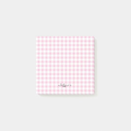 Anpassade Ditt namn post-it lappar Gingham inspira