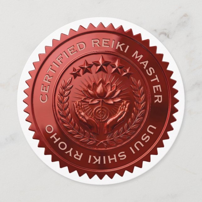 Anpassade DIY 3D röda folie Reiki Master sigill kl Inbjudningar (Framsida)