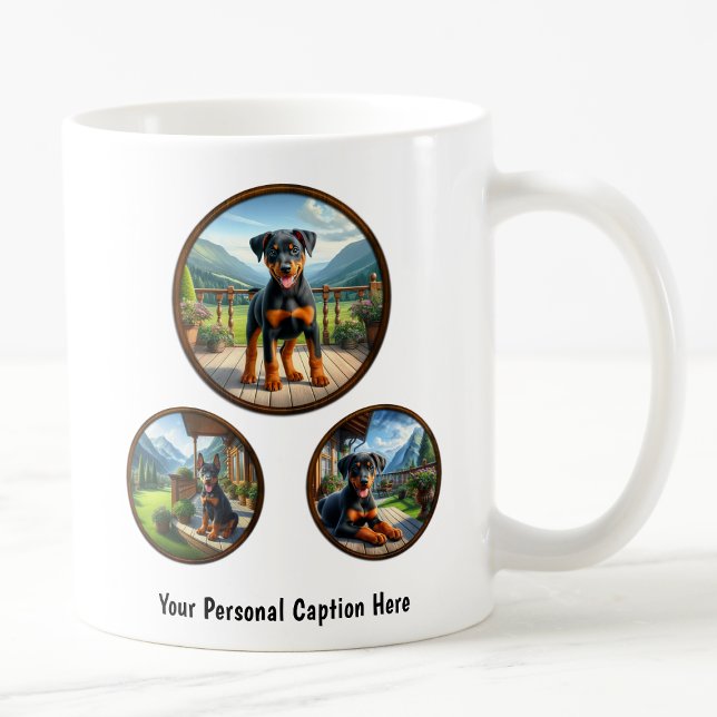 Anpassade Doberman Pinscher Puppy Kaffemugg (Skapare uppladdad)