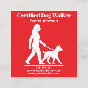 Anpassade Dog Walker Minimalist Logotyp Fyrkantigt Visitkort