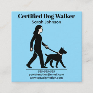 Anpassade Dog Walker Minimalist Logotyp Fyrkantigt Visitkort