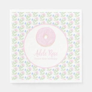 Anpassade Donut Sweet First Birthday Pappersservett