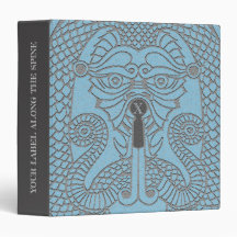 Anpassade Dragon ansikte Binder aqua/grått