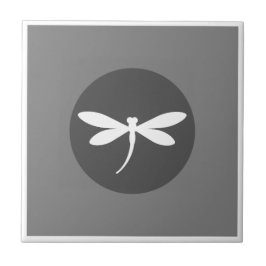 Anpassade Dragonfly Färg med Grått BG-design Kakelplatta