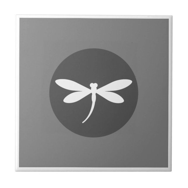 Anpassade Dragonfly Färg med Grått BG-design Kakelplatta (Framsidan)