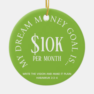 Anpassade Dream Money Financial Goal Vision Julgransprydnad Keramik