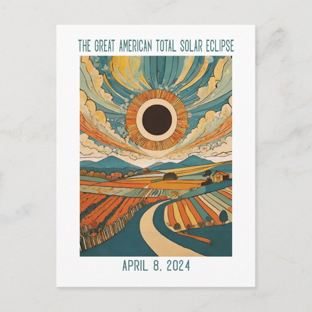 ANPASSADE: Eclipse över jordbruksmark Vykort (Framsida)